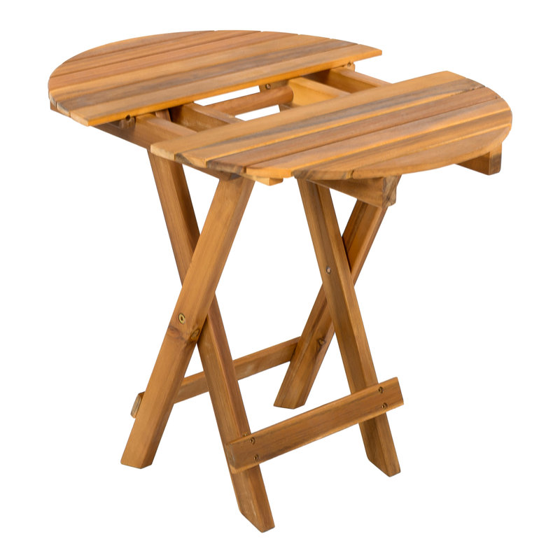 Wood Side Table With Finish, No Assembly, Foldable, Fits Beside Bed Frames Bedsides