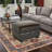Kasius Ottoman in Rich Dark Brown Faux Leather and Solid Wood Legs, 14.9'' H X 24.9'' W X 20.85'' D