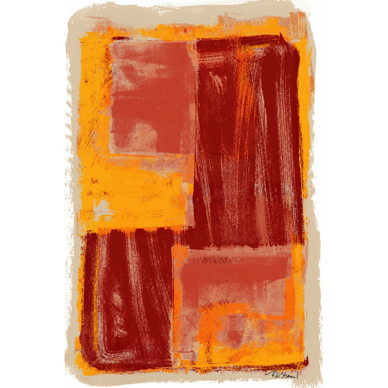 Monoprint IV - Wrapped Canvas Painting, 46cm H x 30cm W