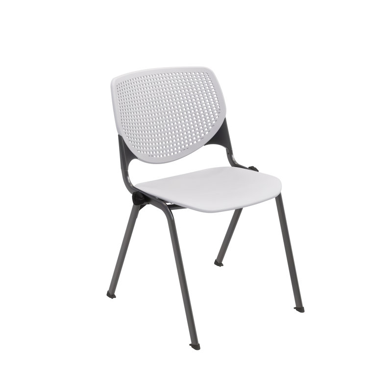 Chaise empilable sans accoudoirs Kool, Gris clair, Poudre noire, Gris clair