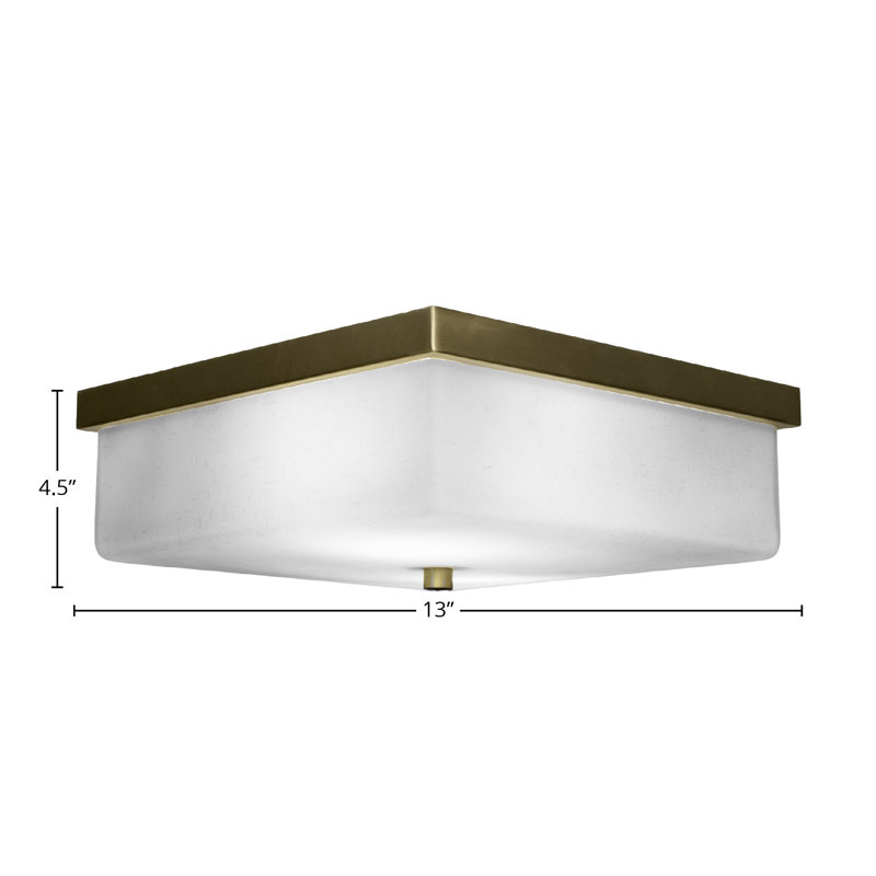 Plafonnier encastré 2 lumières Nouvelle, Mousseline blanche, Laiton New Age