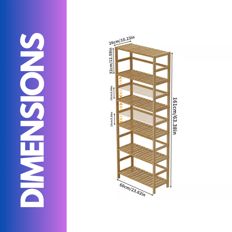 Andraz 161cm H x 60cm W Bamboo Bookcase