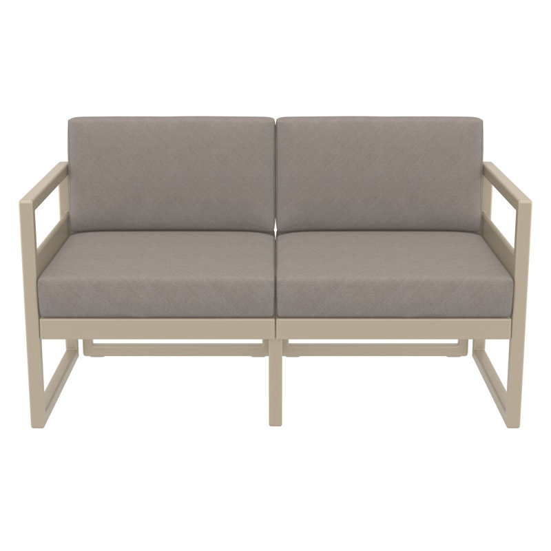 Causeuse d'extérieur Lane avec coussins Sunbrella, Taupe, Toile taupe Sunbrella®