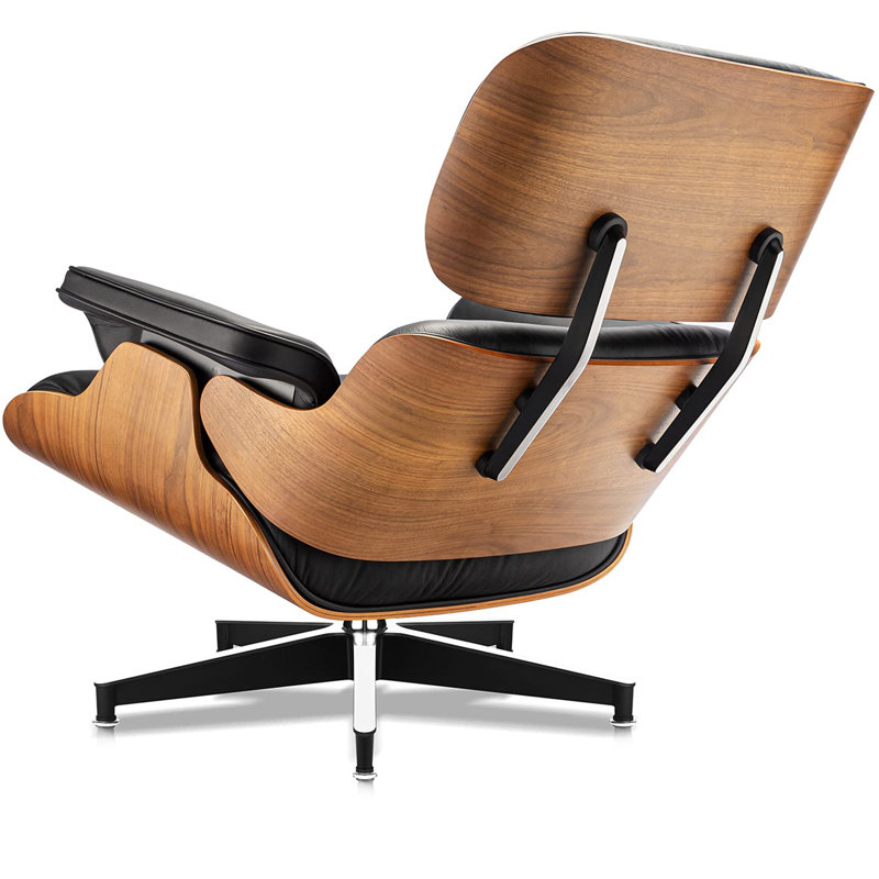 Genuine Leather Swivel Accent Chair with Ottoman