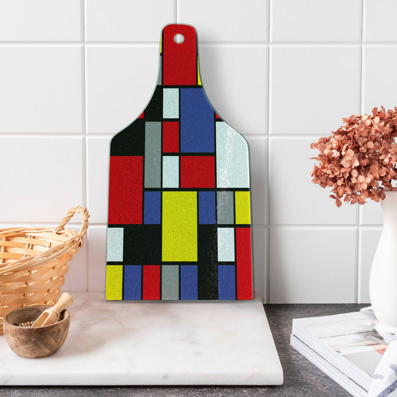 Multicolore planche à découper en verre trempé Ambesonne Art