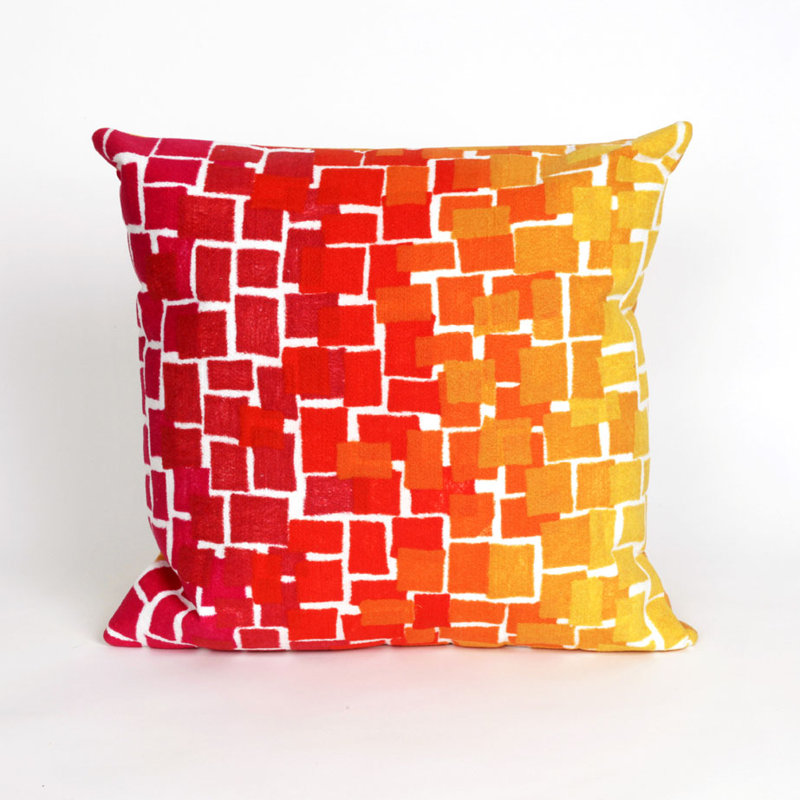 Ombre Tile Throw Pillow, Red