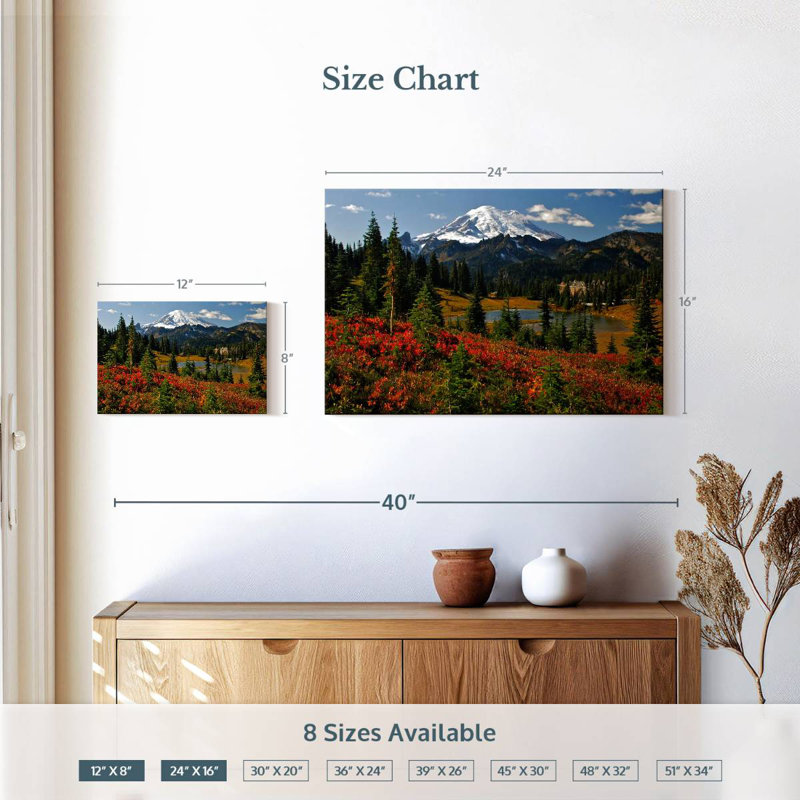Alvord Mt. Rainier, teintes d'automne, H 16 po x l 24 po