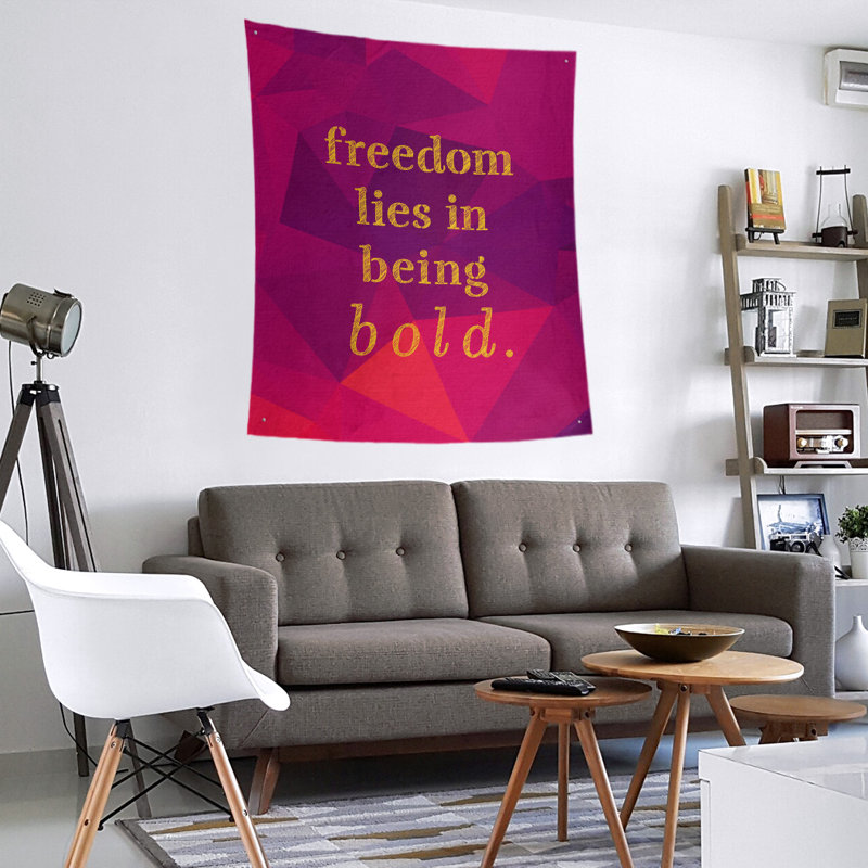 Tapisserie en polyester en faux gemme, H 80 po x l 68 po, Rubellite / or