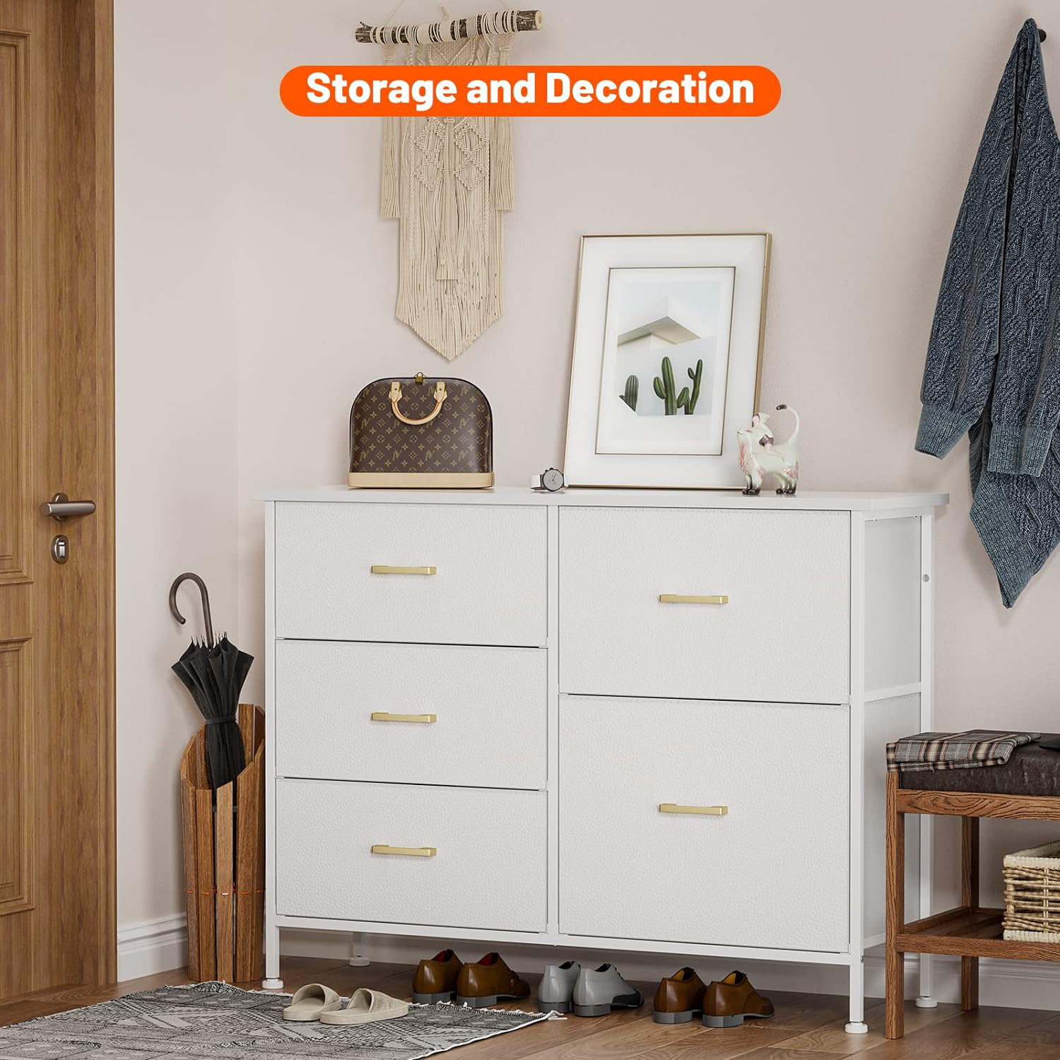 White Nightstand Dressers Mobile Drawers Closets Storage
