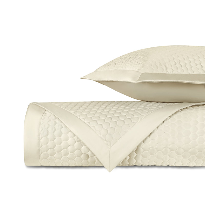 Apiary Standard Cotton Coverlet Set, Ivory, Full Coverlet + 2 Standard Shams