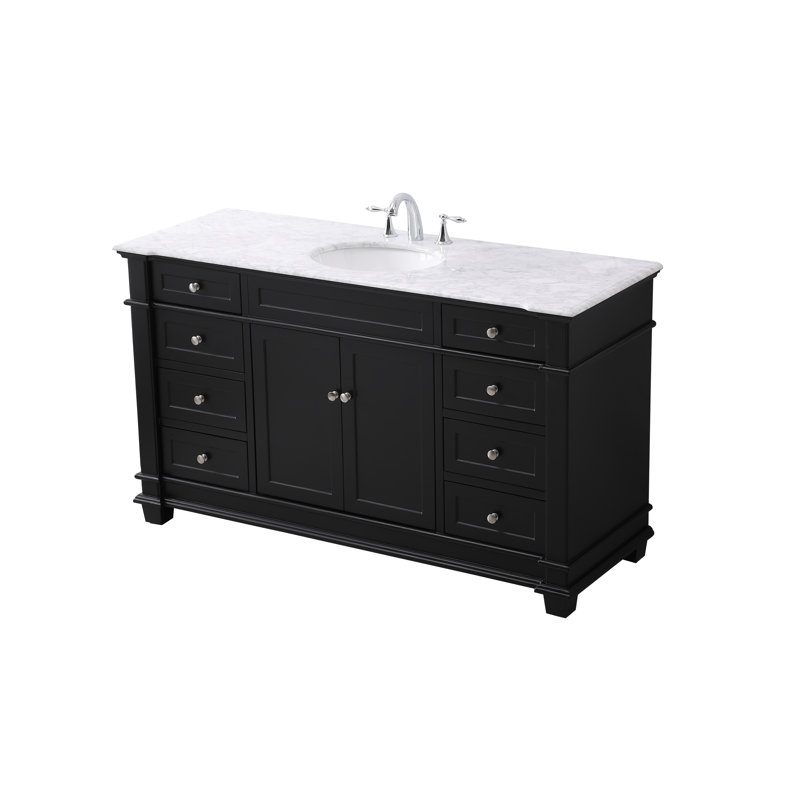 Lydie 60" Single Bathroom Vanity Set, Black