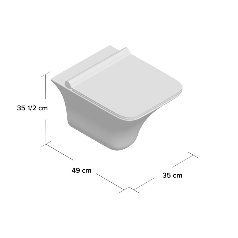 Nuie Grace LPF Square/Rectangular Wall Mounted Kit (Seat Included)