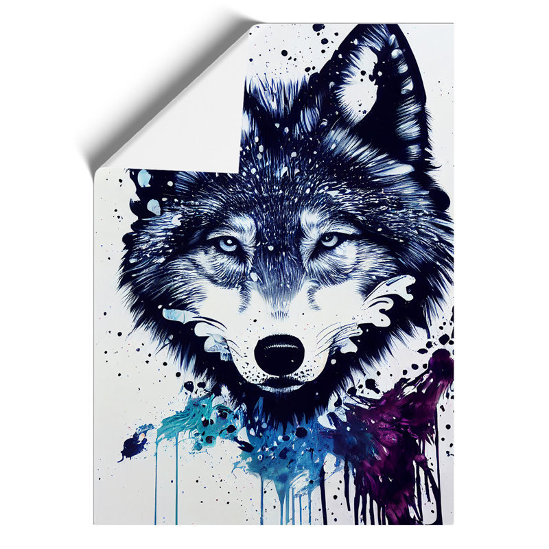Painted Wolf No.2 - Wall Art, 29.7cm H x 21cm W, Paper
