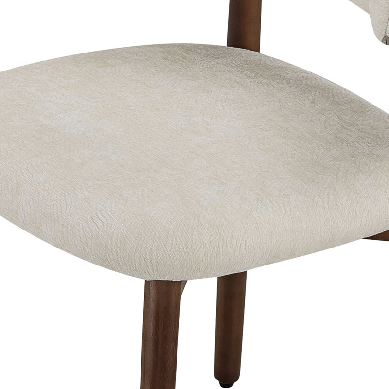 Ensemble de 2 chaises de salle à manger rembourrées en bois massif avec support ergonomique Farmhouse, Beige, 2, Beige