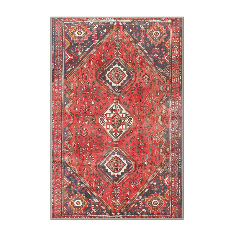 Tapis de style oriental rouge, Rectangle 2 pi x 4 pi