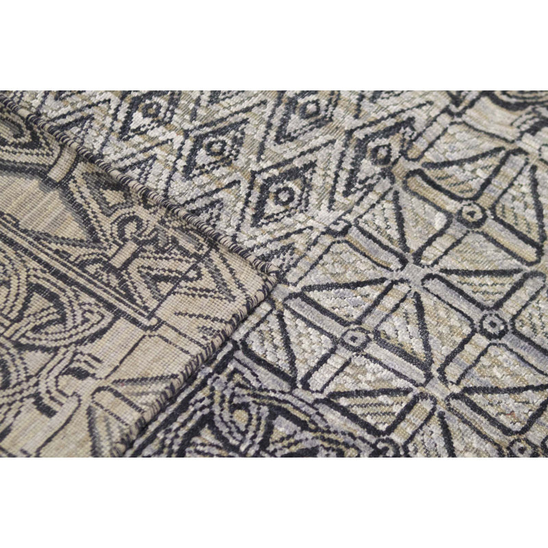 Tapis gris de haute qualité noué à la main Canterbury