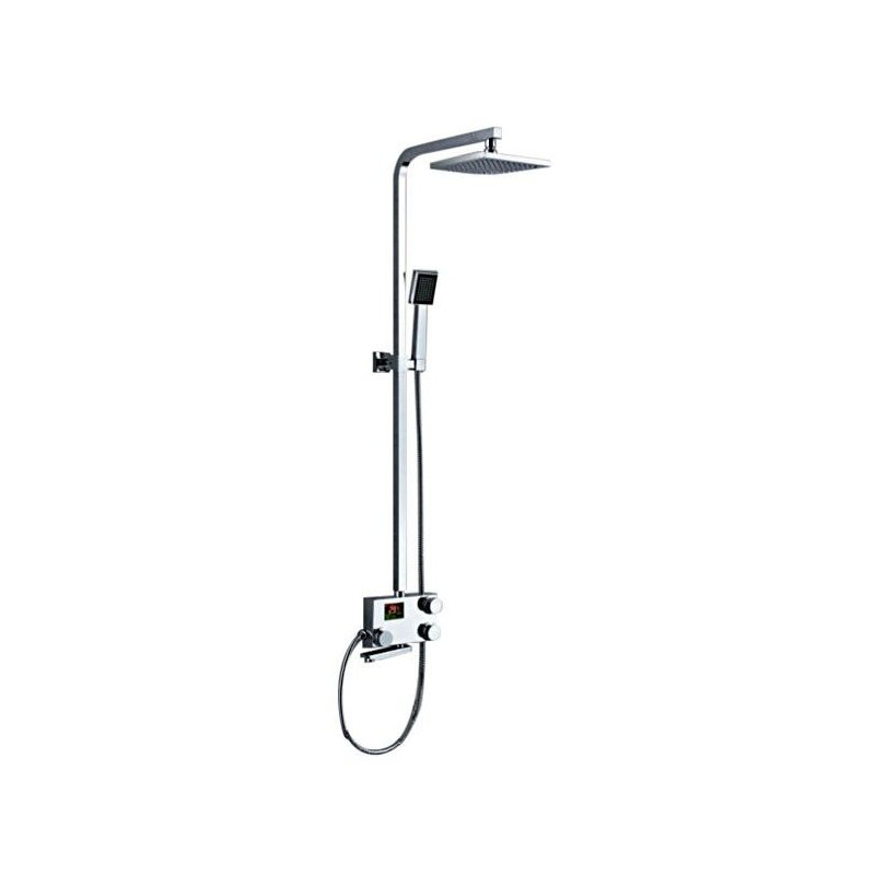Système de douche 12 pouces en acier inoxydable avec valve thermostatique et douchette