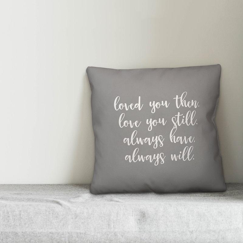  Coussin Love Love Gives Up, Gris, Housse de coussin et insert