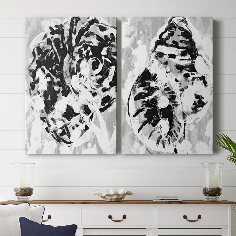 Ocean Inkblot III - Toile tendue avec châssis de qualité supérieure - Prêt à accrocher, H 27 po x l 18 po