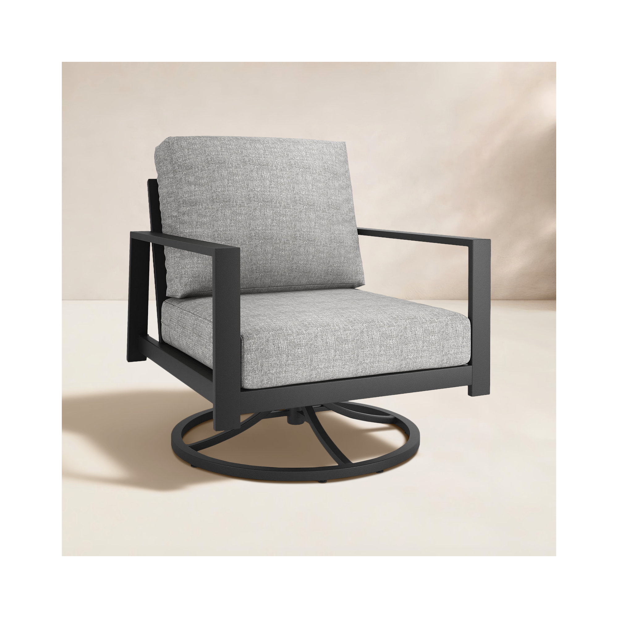 Townsend Metal Outdoor Rocking Chair with Sunbrella Cushion, Canvas Granite Sunbrella® Canvas
