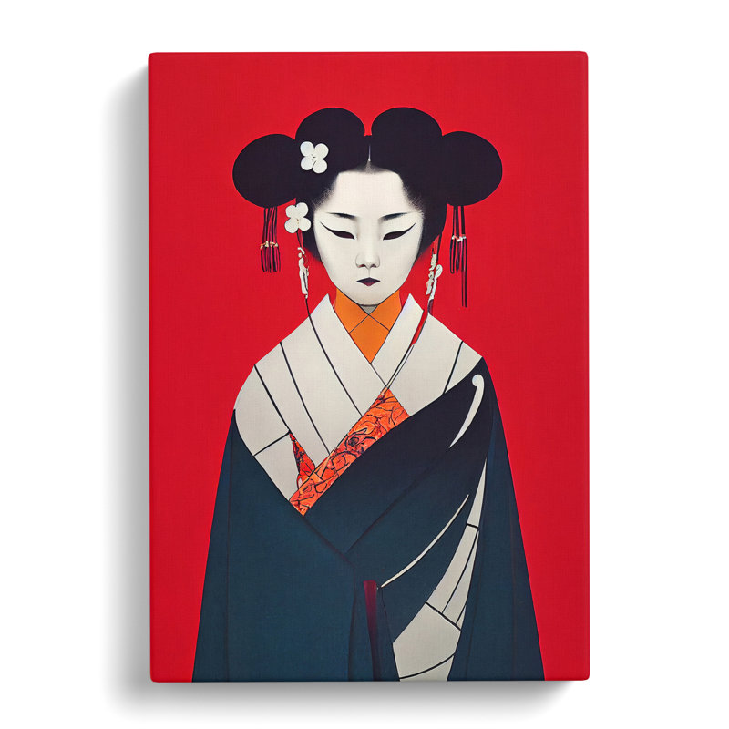 Symmetrical Geisha No.2 - Wrapped Canvas, 50cm H x 35cm W x 3cm D