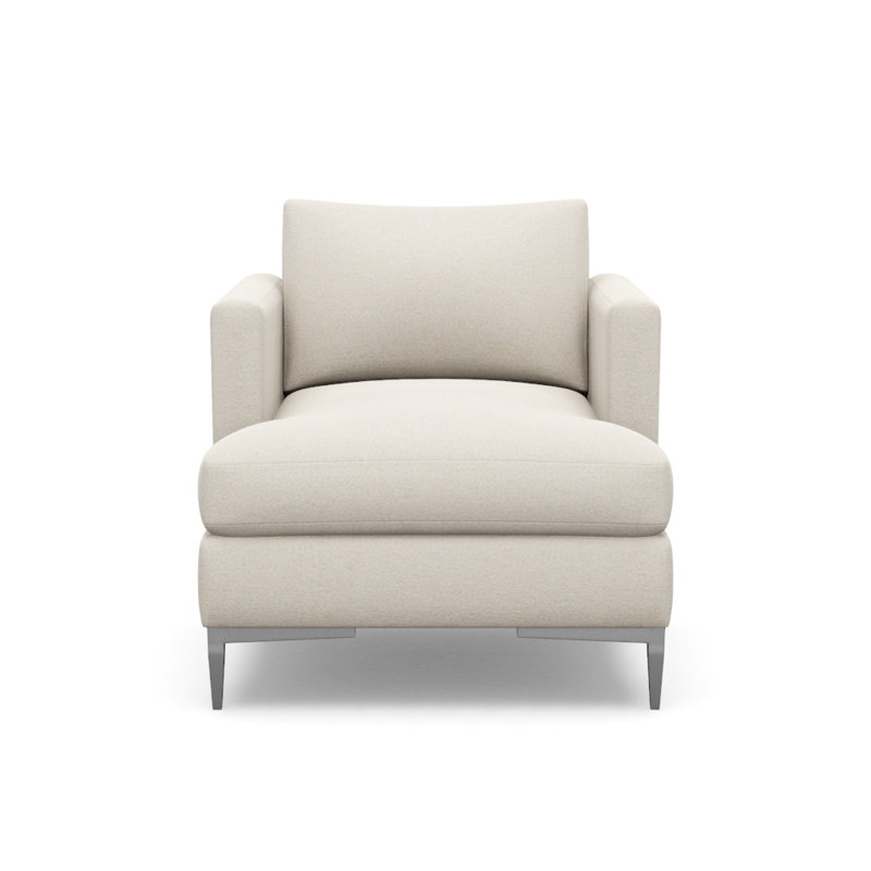 Aiden Accent Chair, Polished Stainless, Fleecy Vanilla (Performance fabric) 1351-92