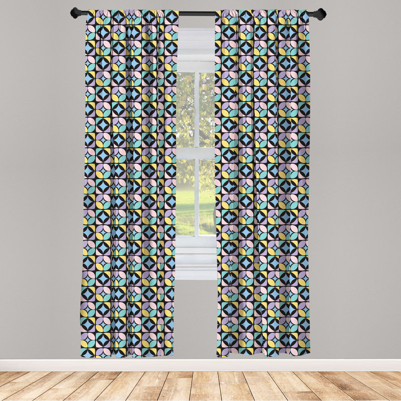 Rideaux 4 panneaux à motif géométrique Dakota Fields, L 56 po x L 84 po