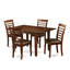 Ensemble de table de salle à manger 5 pièces pour 4 personnes comprenant une table de cuisine rectangulaire avec rallonge papillon et 4 chaises de salle à manger en similicuir, acajou-1644702341-1736547879-1729546584