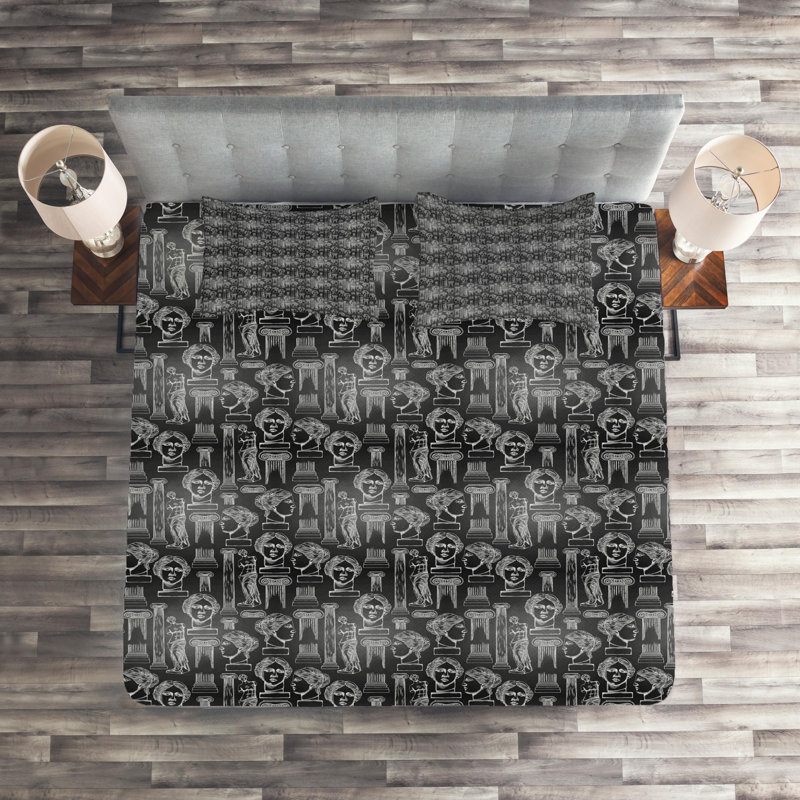 Classical Polyester Coverlet, Queen Bedspread + 2 Shams