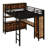 Metal Loft Bed Featuring A Wardrobe, L-Desk And  Storage Shelves-1615113877