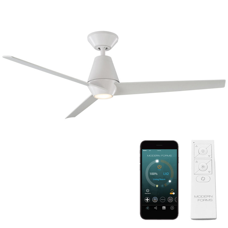 52" 3 - Blade Outdoor/Indoor Smart Propeller Ceiling Fan with Light Kit with Selectable Color Temperature Included, Works With Alexa and iOS or Android App