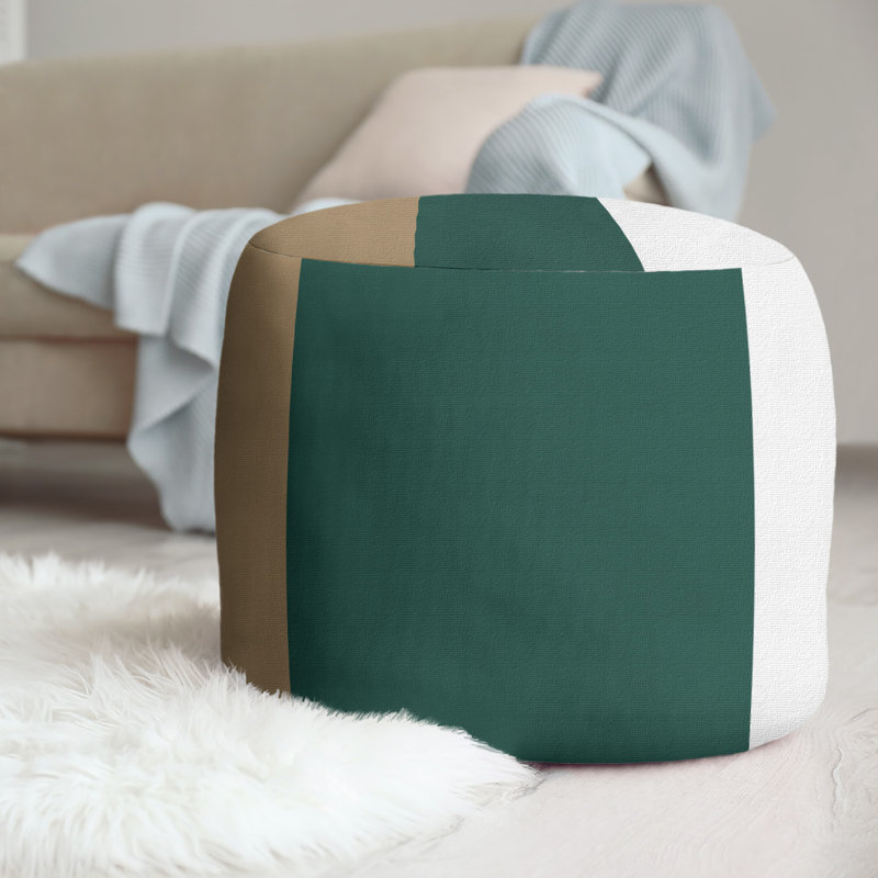 Repose-pieds repose-pieds rond 20,5" new velours, Gold/Green/White