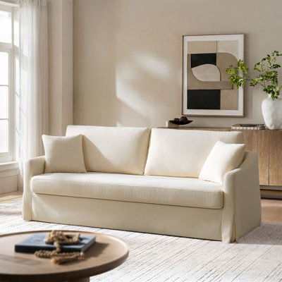 Wimberly 80.5" Farmhouse Upholstered Slipcovered Sofa