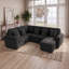 Canapé modulaire en U de 103 po avec rangement, lit escamotable, table basse avec ports USB et porte-gobelets pour le salon-586912161