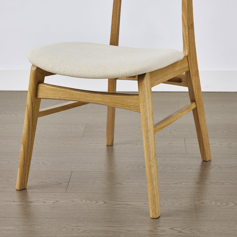 Chaise en bois massif avec assise rembourrée, Chêne