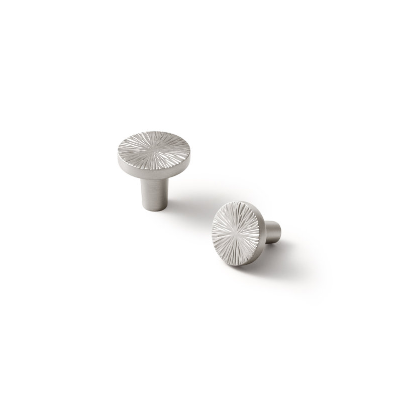 Paquet de poignées rondes irrégulières Novelty, Nickel satiné, Diamètre de 1 1/10 po