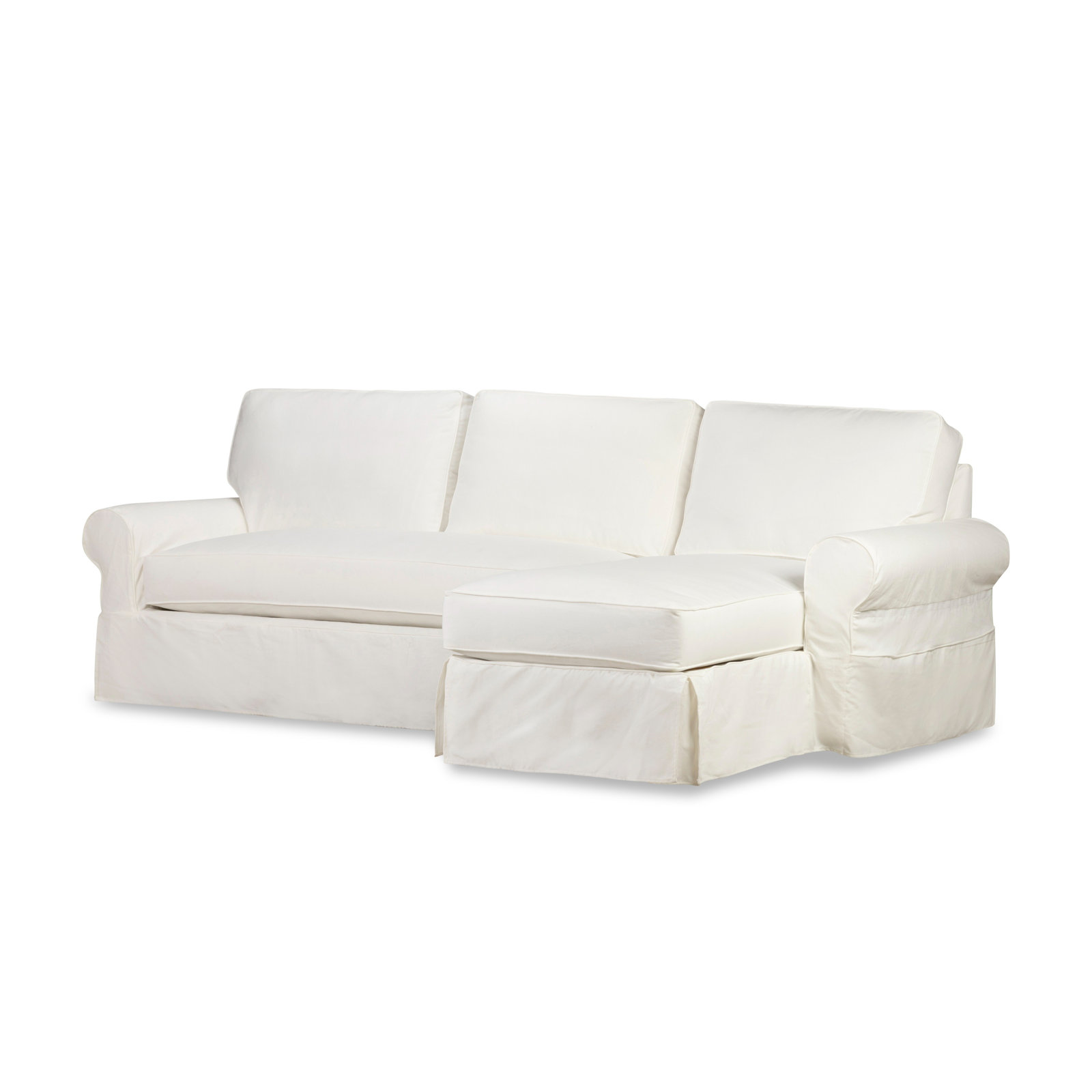 Porter Chaise Sectional, Bayou Off White Canvas, Right Hand Facing