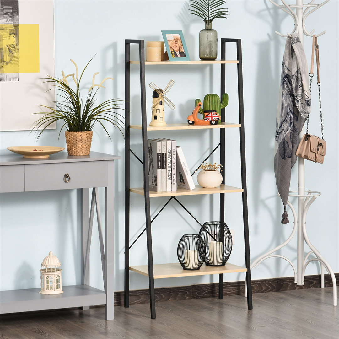 Devrek 145cm H x 60cm W Steel Ladder Bookcase