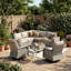 Ensemble de conversation 9 pièces pour patio en osier avec accoudoirs larges, canapé modulaire et chaises pivotantes 9 pièces-41003386