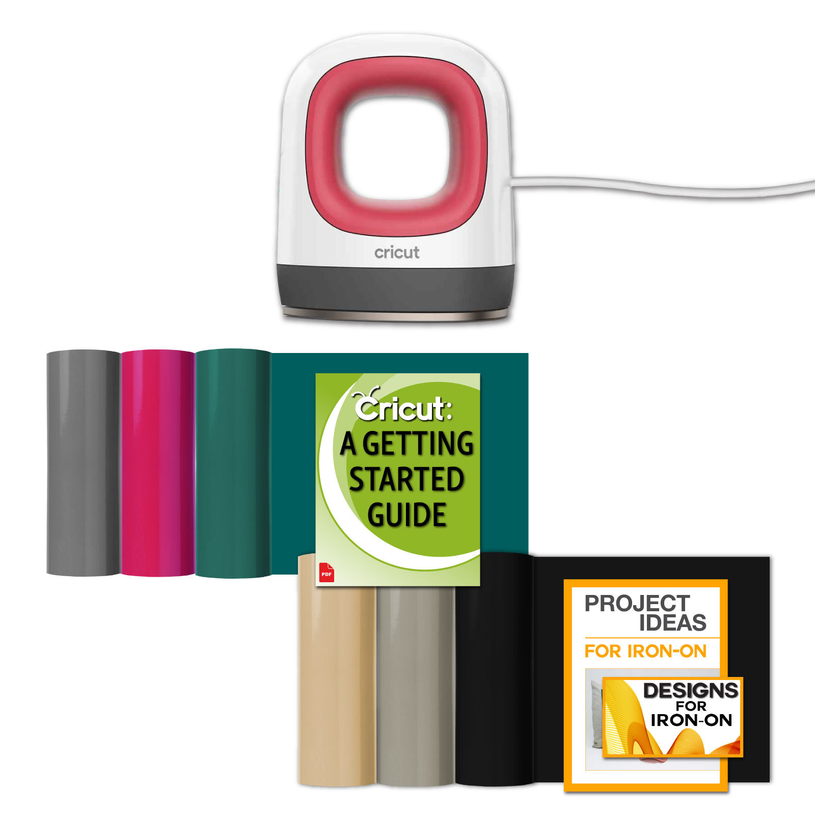 Cricut EasyPress Mini | Raspberry + Essentials Iron-On Bundle