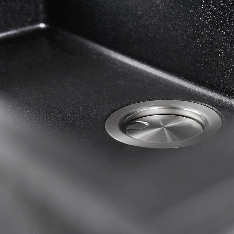 Plymouth 30'' L Single Bowl Granite Kitchen Sink, Black