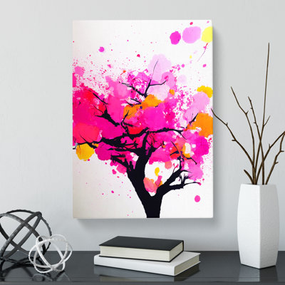 CAN-V0523-1765X Peach Blossom Tree Splatter Vol.3 - Wrapped Canvas Print