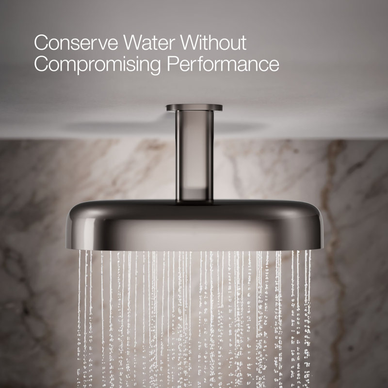 Statement™ Oblong 14 in. Two-Function 1.75 Gpm Rainhead With Katalyst Air-Induction Technology, Vibrant Titanium