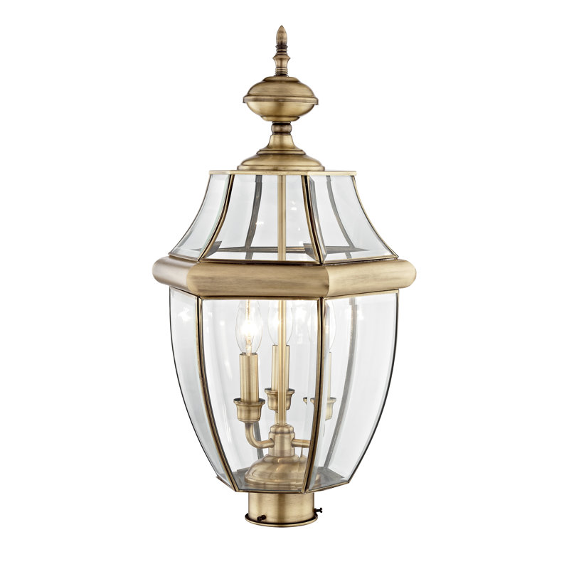 Tête de lanterne câblée 1 lumière Arelene, H 23,5 po x l 12,5 po x P 12,5 po, Laiton antique