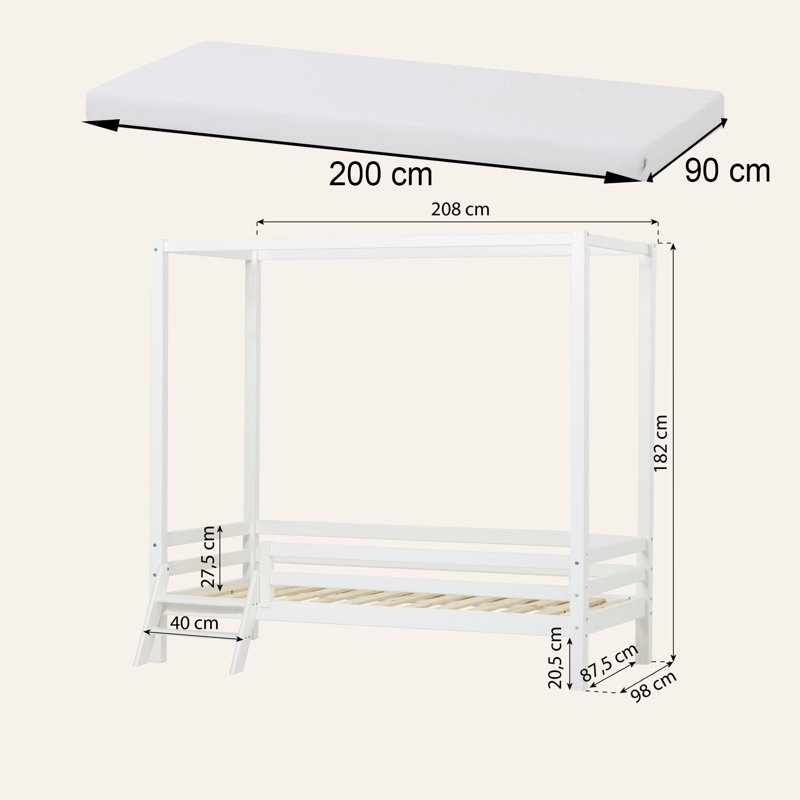 Solid Wood Canopy Bed by Hoppekids, European Single (90 x 200cm)