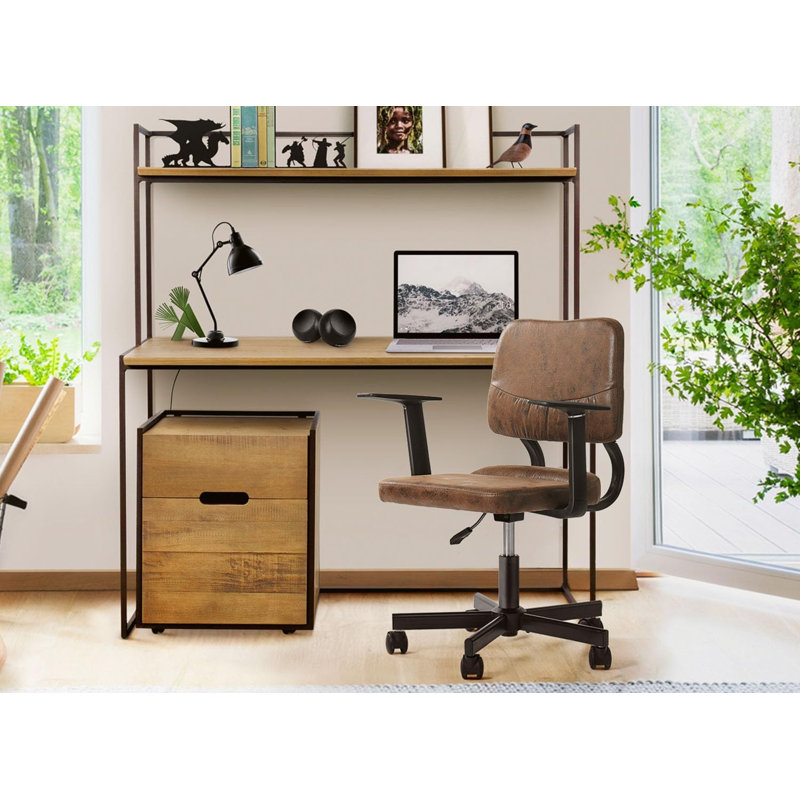 Chaise de bureau Zurich, Brun rustique