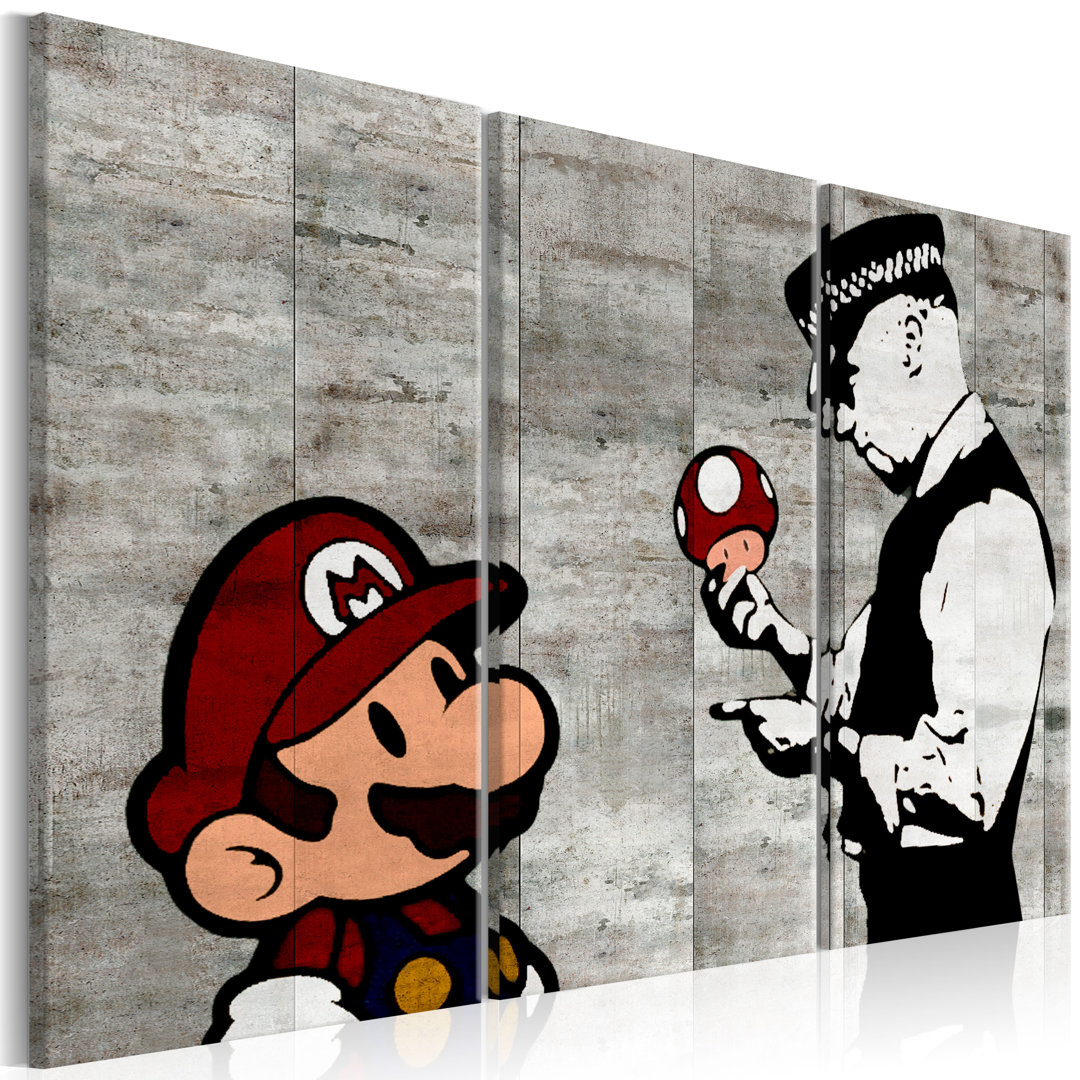 Leinwandbild - Banksy: Mario Bros