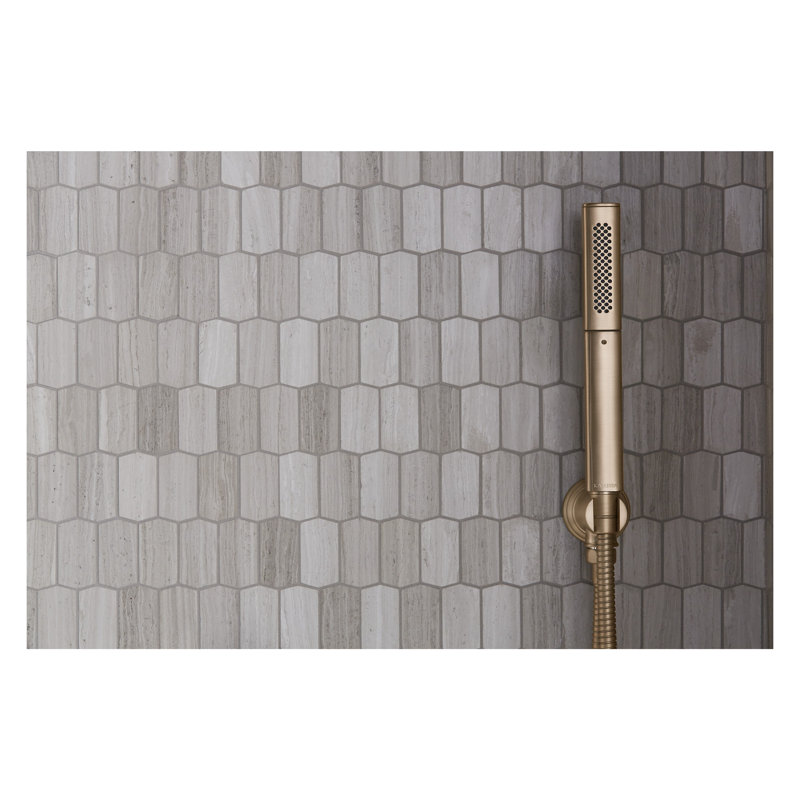Foundations Soft Modern Dual-Function Handshower with Hose, Brushed French Gold