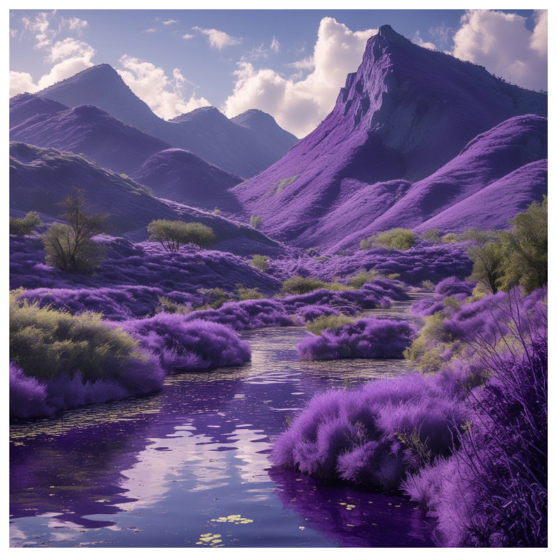Housses de couette Lavender Mountain Landscape, Grand lit