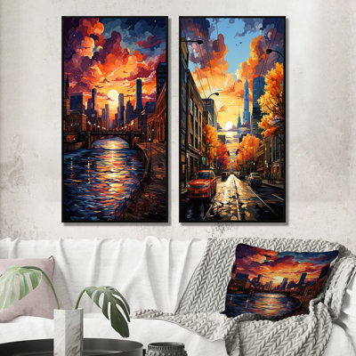 " City Minneapolis Popart " 2 - Pieces